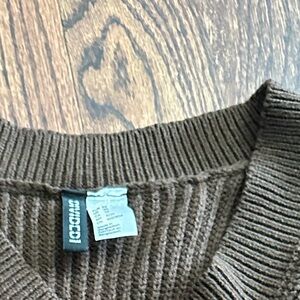 Divided Brown V-Neck Sweater Vest